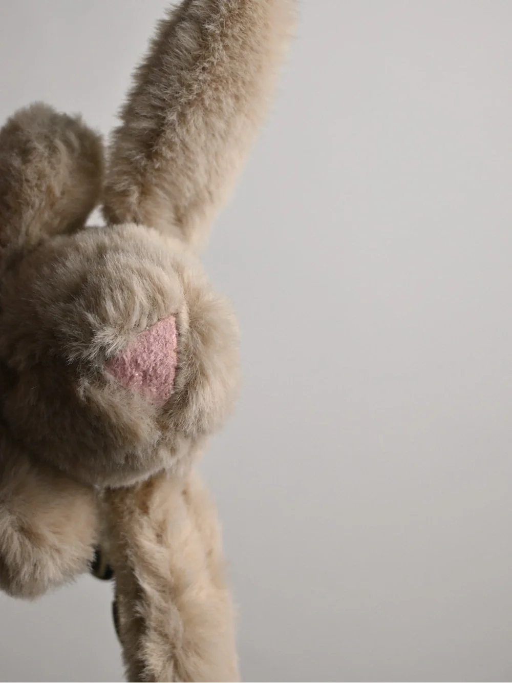 Jellycat Cream Plush Bunny with Pink Ear Accent